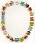 Luna Multicolored 21mm Squares Necklace